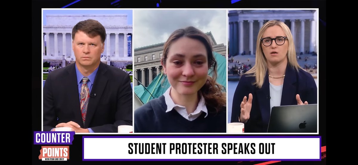ryangrim's tweet photo. Highly recommend this interview we did today on Counter Points with Safia Southey, a Columbia U protester who helped organize the encampment’s seder. Please RT

I’ll post it in the reply to this so Elon doesn’t suppress it for including something that might take you off the app https://t.co/HO6PfvfopS