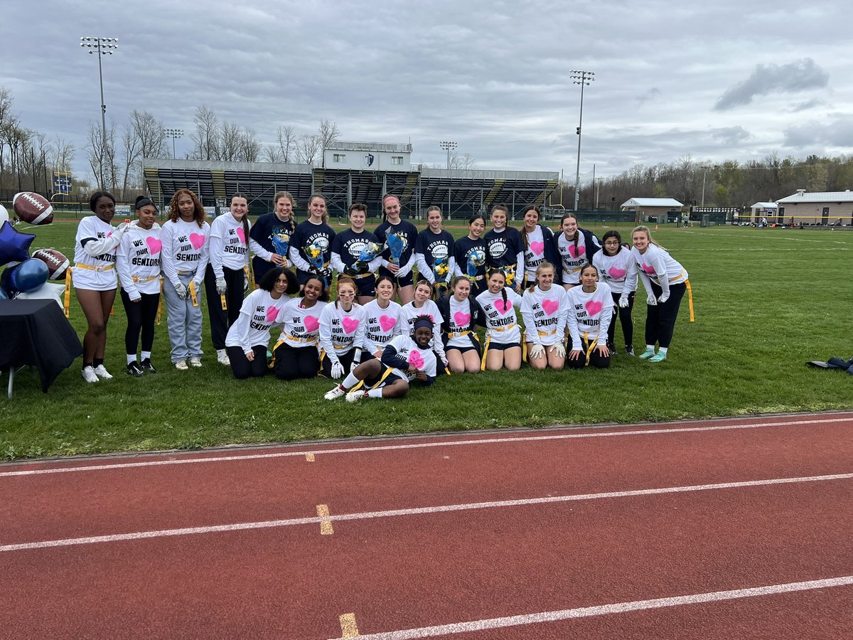 The Titans celebrated senior night with 19-0 shutout of Gates Chili. Catherine Rogers scored 3 more TDs, this time 2 passing and 1 rushing. Makella O’Neill and Olivia Smith each caught a TD. Jazzy Ealey led the D with 6 flag pulls. The Titans are 7-0.