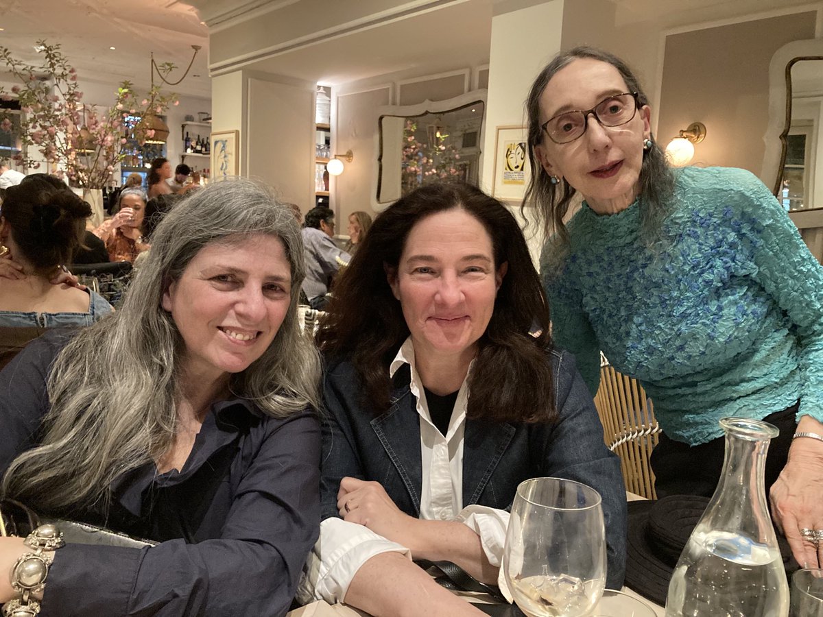 Three girl novelists at Claudette’s, Fifth Avenue at 9th.