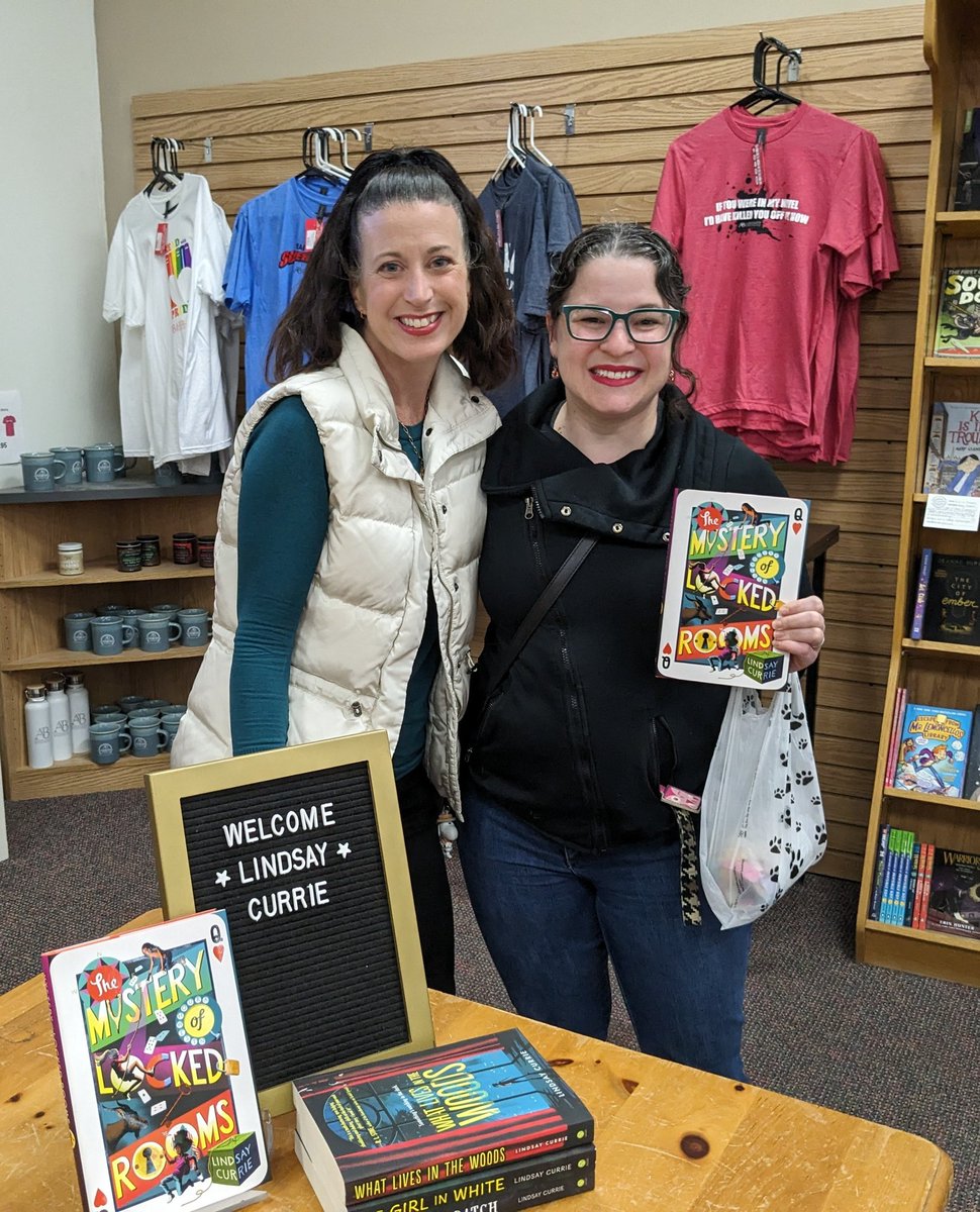 There's not a lot that gets me out of the house on a school night, but a @lindsayncurrie event will do it!! ❤️ #TheMysteryofLockedRooms #kidlit #amwriting