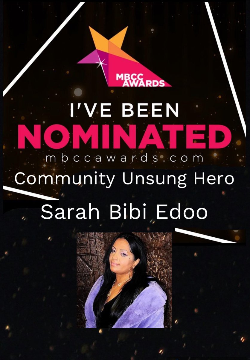 ZoeBMotivates's tweet photo. Congratulations Sarah Bibi Edoo @Lady_newlevel for being nominated in the COMMUNITY UNSUNG HERO category at @mbccawards Multicultural Business &amp; Community Champion Awards 

https://t.co/22wernaXkQ https://t.co/BtMuKjekIc