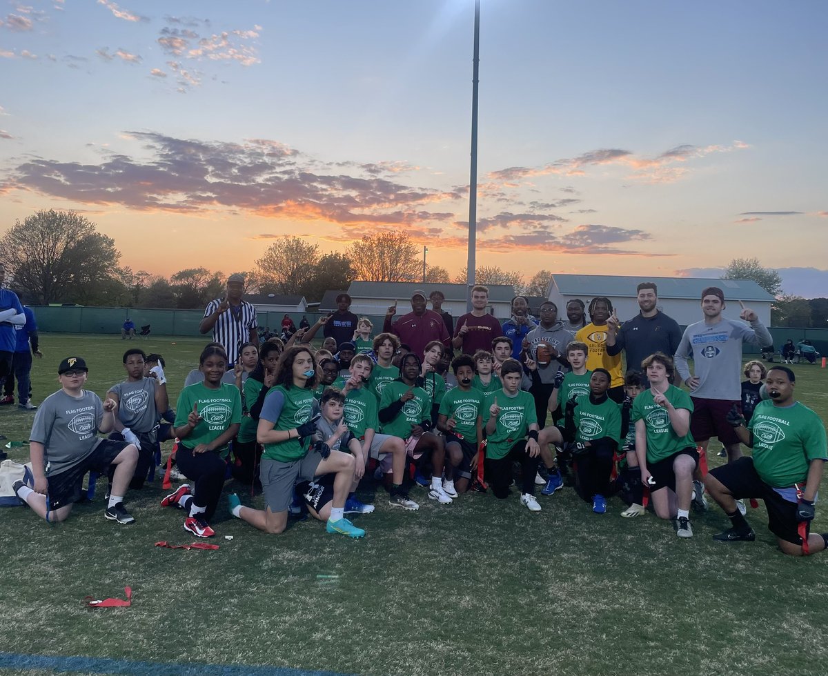 A day well spent volunteering at Maryland's Coastal Youth Flag Football League! Big shoutout to our guys and Coach Wood for lending a hand and spreading the love for the game. Honored to be a part of this incredible league! #su #goldpride