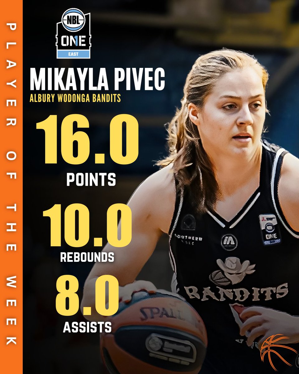 🏀🌟 Congratulations to Mikayla Pivec on being named the NBL1 East Player of the Week! 👟

Keep shining on the court! 👏

#NBL1 #PlayerOfTheWeek #PlayerOfTheGame #playersoftheweek #NBL1East #NBL1South #NBL1North #NBL1Central #NBL1West #BasketballExcellence #round #BasketballStars