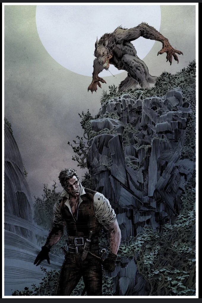 #WerewolfWednesday The Lycan by @LiamRSharp I love this, because: 1. Instantly involved in whatever story is about to unfold. 2. STRONG Solomon Kane vibes 3. Just look at it…