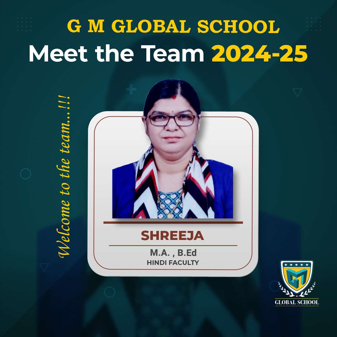 🔊ANNOUNCEMENT🔊
We are happy to welcome Shreeja , to our G M Global Family for the Academic Year 2024-25 onwards...!!! Her experience and her vast knowledge will certainly keep our students mesmerised with the wonders that Hindi holds.
#GMGlobalSchool #GMGS