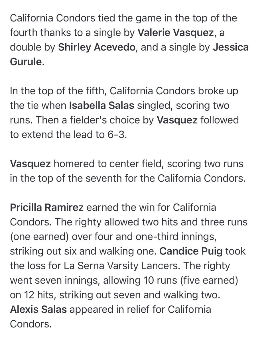 🚨🥎Undefeated Del Rio League Champions. Great Job Lady Condors! 🦅👏💪🏼 <a href="/James_Escarcega/">James Escarcega 📈🏈🏀⚾️🥎 🤼🤽🏽‍♂️🏊🏼‍♀️🏌🏻⚽️</a> <a href="/SGVNSports/">Fred J. Robledo 👨🏻‍💻</a> <a href="/CalHiSports/">Cal-Hi Sports</a> <a href="/CalHiAthletics/">Cal High Athletics</a>