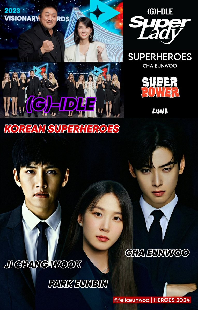 This year the Korean Kpop & Kdrama music industries seem to have chemistry is connected to each other regarding the SUPER code & the Superheroes Kdrama themes, next waiting for several cast to be released 

#CHAEUNWOO #PARKEUNBIN #JiChangWook #MaDongSeok #GIDLE #TheBTeam #Twelve