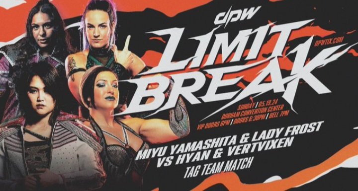 Sunday May 19th at Limit Break is this Tremendous Tag Team Action The HyRulers 🛡🗡 @VertVixen & @_thehyan 🆚 @RealLadyFrost & @miyu_tjp