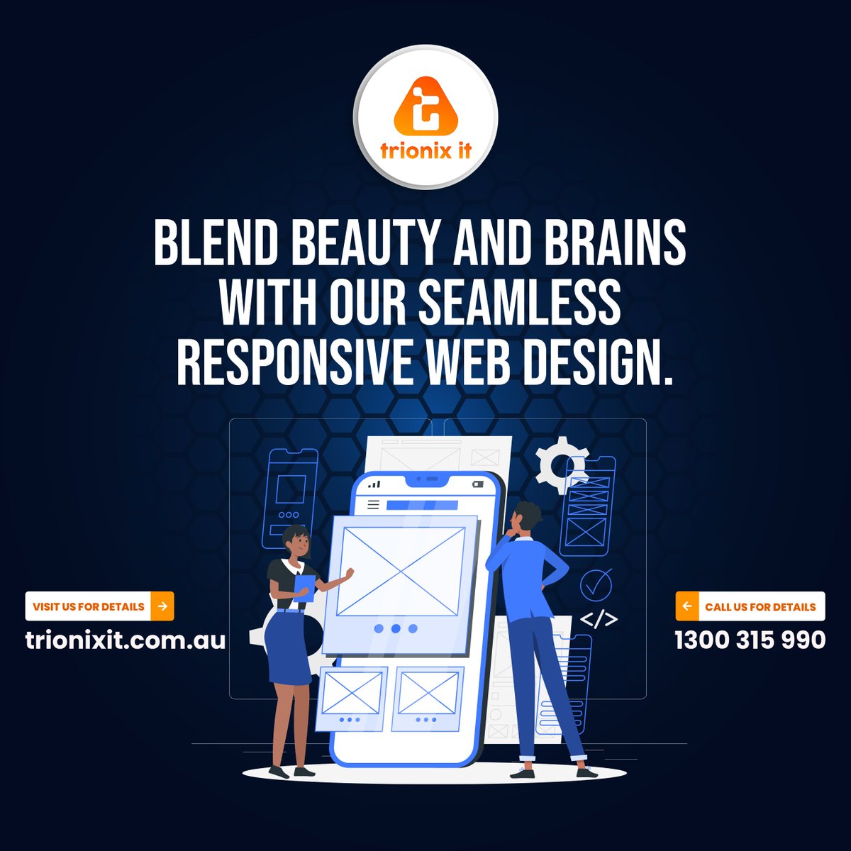 Dive into the perfect blend of beauty and brains with our exceptional #ResponsiveWebDesign! Elevate your online presence effortlessly. 💻✨ 

Visit our website trionixit.com.au or call 1300 315 990.

#WebDesign #DigitalElegance #BeautyAndBrains