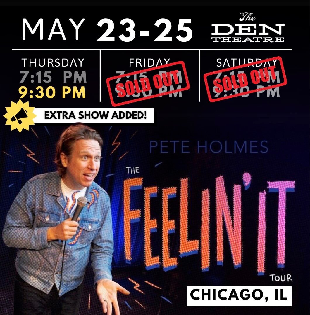 We just added another late show in Chicago! 🎟️ on peteholmes.com!