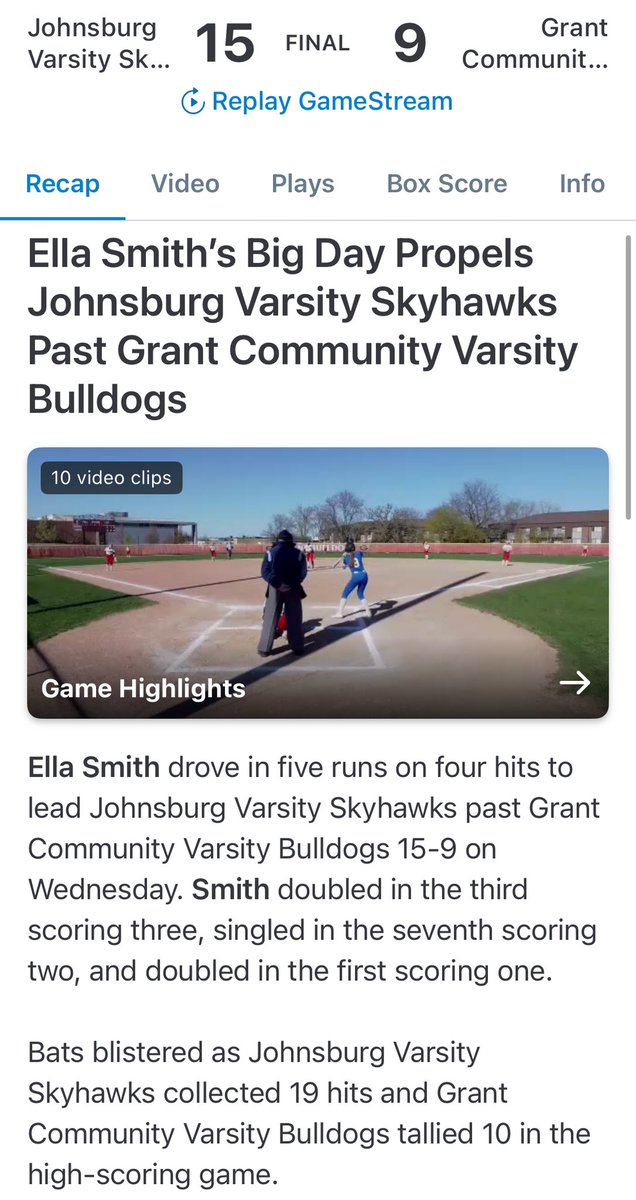 Johnsburg Softball tweet media