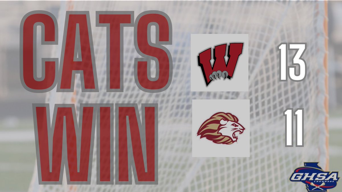 Boys lacrosse @WHSLaxBoys defeats Hebron Christian and advance to the Sweet 16 in the @OfficialGHSA state tournament. #TheWildcatW