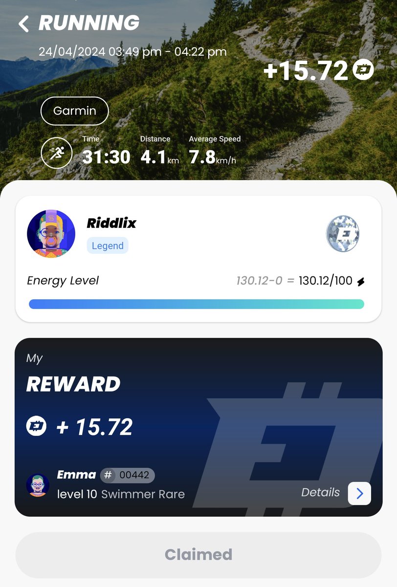 4/24: 3 activities, 108min, 14.7km, 108 $DEFIT, Auras dropped ✅, +0 FitBags

My team's goal is to reach the top 10  in the leaderboard this year. Help us get there by joining the team, @_pneumaniacs_ 🩷🫁🩷 Code: A6C3E12F

@DEFITofficial #movetoearn #onPolygon #DEFIT