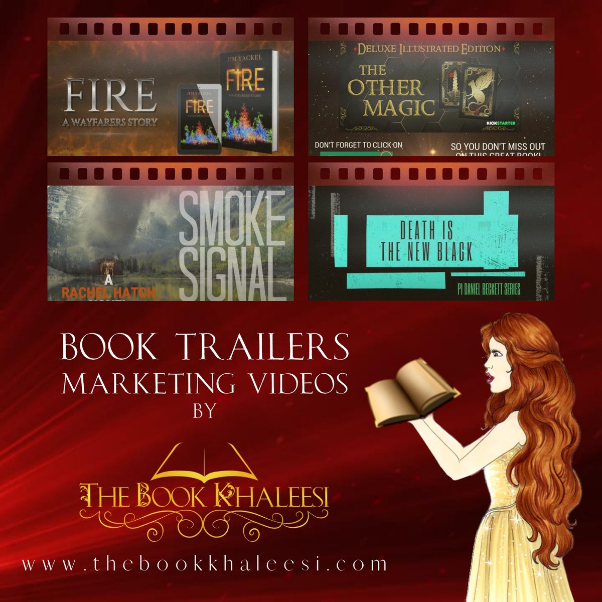 Do you want a #booktrailer that will sell your books?
Affordable, original, stunning?
💥 Your Synopsis in Motion
Order yours here.
🎞️ thebookkhaleesi.com/2016/08/book-t…

👉 Here are samples of Ms. Eeva Lancaster's creations.
youtube.com/channel/UCO6it…

#authors #bookteasers @eevalancaster