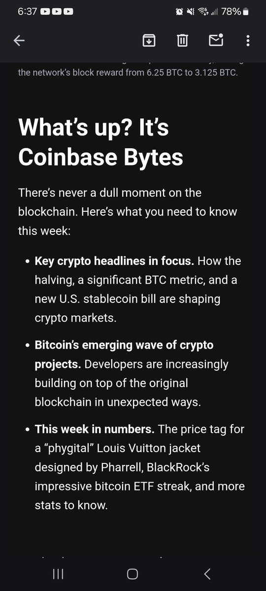 🤔 @brian_armstrong psyop entrepreneur checks all the boxes on mktg email. Bring up halving in a positive light for btc even though fees on btc are through the roof... Check ✔️ Kiss ass to Blackrock... Check ✔️