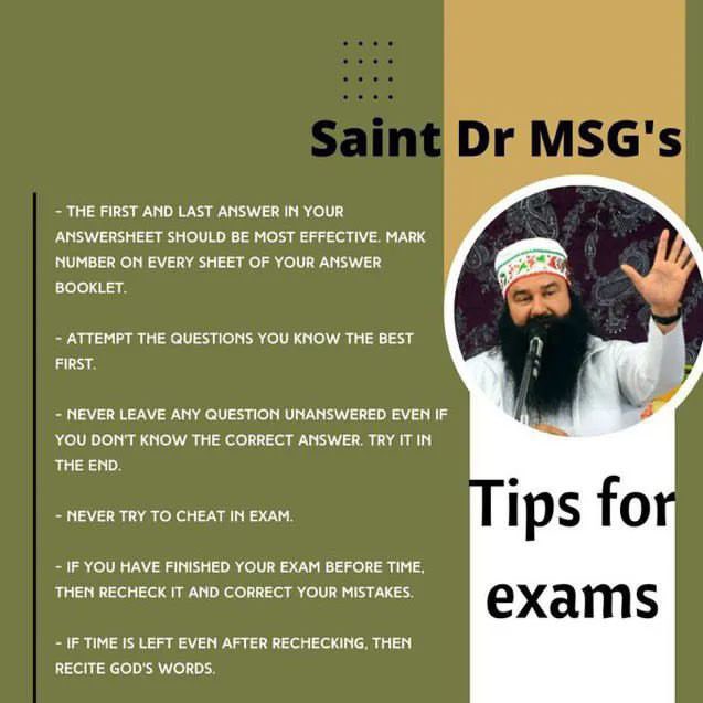 Saint Dr MSG Ji  has given many tips on how a student should prepare for the exam, by adopting which many students are topping the exams, getting merit and have started liking education, not doing it themselves. But consider it a burden. #BestStudyTips