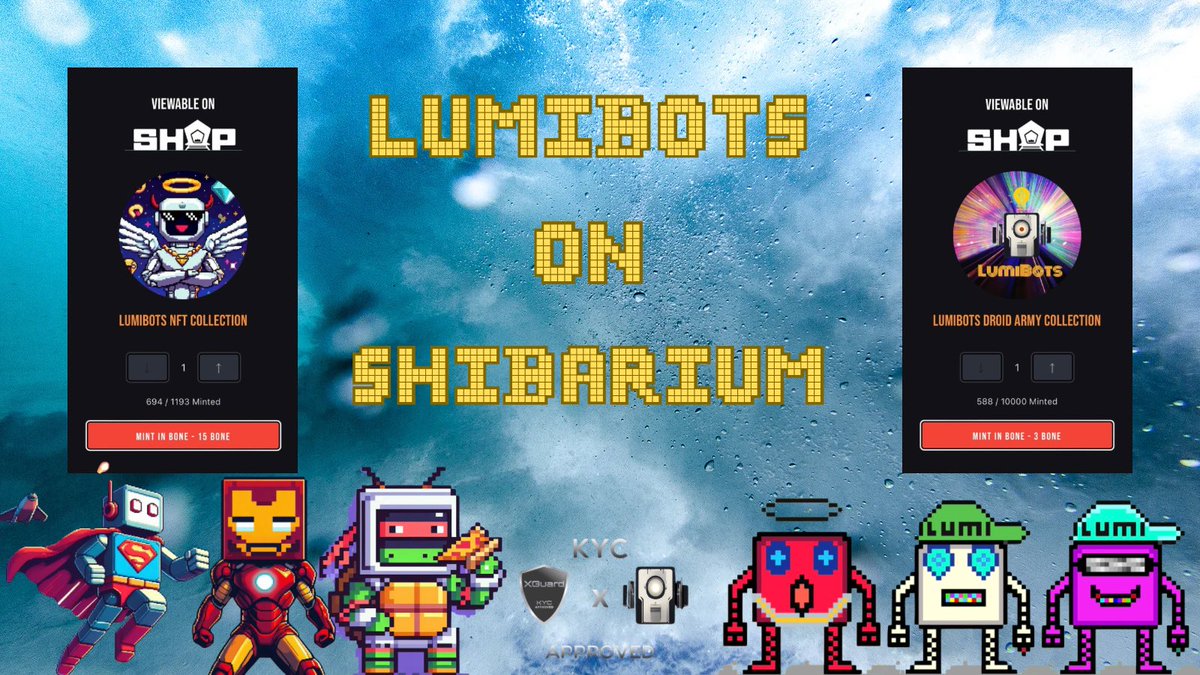 Lumibots_art's tweet photo. 4/24/24 #LumiBots project update👇🧵 

#LumiBots OG Collection- Currently at mint #694 our next scheduled giveaway will be at mint #747 only 53 mints away! All #LumiBotsOG holders qualify for the giveaway. Minting for 15 $BONE on #ShibCoOp & #MantraProtocol tradable on @NestXNFT 

#LumiBots (LDA) Collection- Currently at mint #583 minting for 3 $BONE per on @ShibCoOp & @MantraProtocol tradable on @NestXNFT Giveaway soon for this collection also.