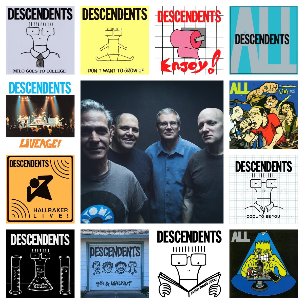 The Descendents Collection from 1982 to 2021

Studio albums, live albums and compilations

Do you have a favorite?

For me it's like almost always, the debut album left such a lasting impression on me, it will probably always remain my top favorite

#descendents #punkrockhistory