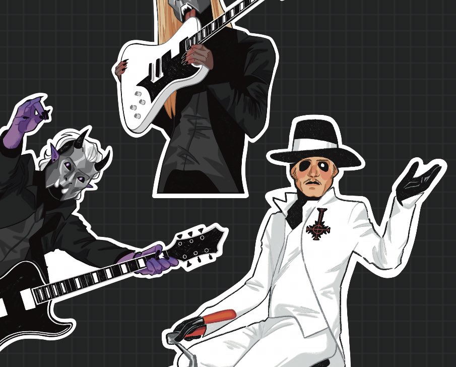 dewslop, aether, and cardi coming soon to an etsy near you!! #GhostBand #GhostBandFanart #thebandghost #ghosttwt #dewdropghoul #aetherghoul #cardinalcopia