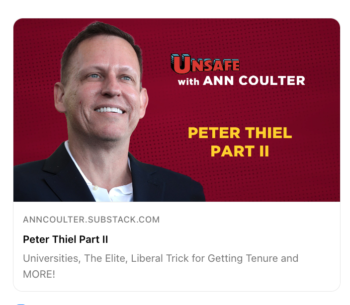 Peter Thiel Part II - POSTED!