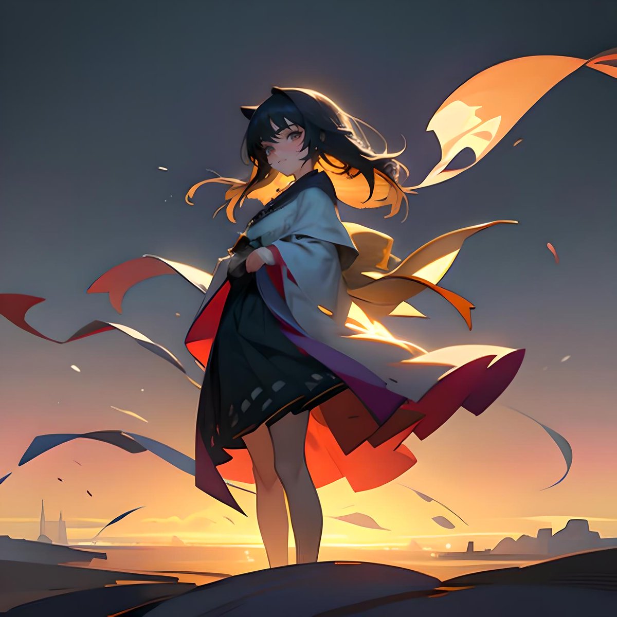 SparkAIArt's tweet photo. Embracing the unknown, standing tall in the twilight. #MysteryforYou #artofviews #AIart #AIArtwork #AIgirl #generativeart #futuristic https://t.co/2y7cOnki4X