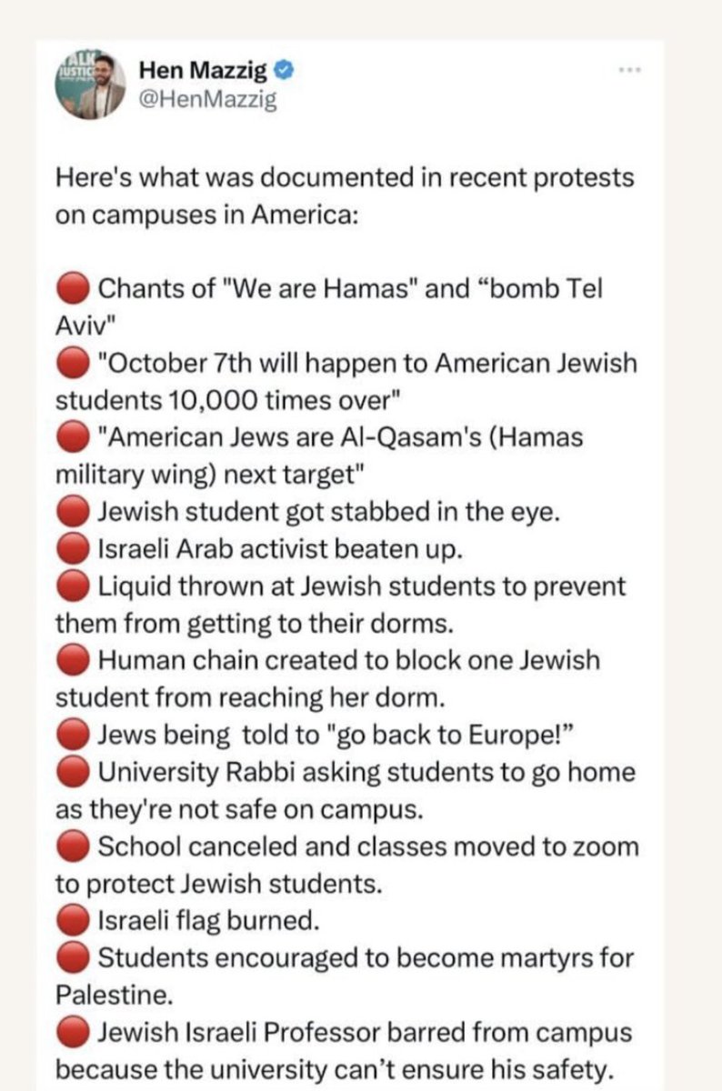 @ninaturner They never protested against any genocide. Not in Sudan. Not in Congo. Not in Burundi or Rwanda. 

The only genocide those pro-Hamas protests call for, is the genocide of Israeli Jews.