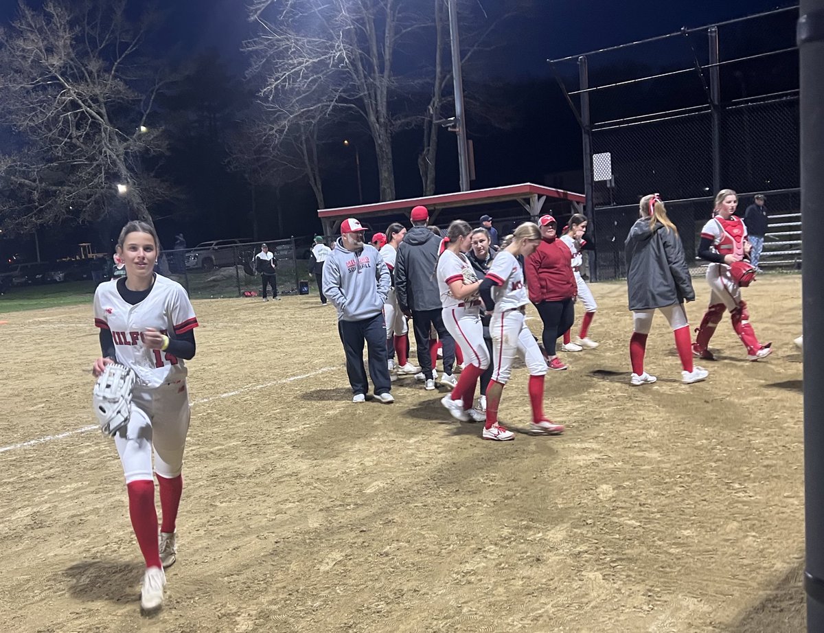 NUCLEAR GALACTIC Softball Game vs Mansfield tonight under the lights!$! Down 2-9 late in the game, our Gals RALLIED to WIN 11-9 in extra innings!$! SO PROUD of their character & grit!$!❤️‍🔥 @jcotlin @MilfordSchools @Chappy8611 @LauriePinto5 @MHSBoosters2 @HockomockSports