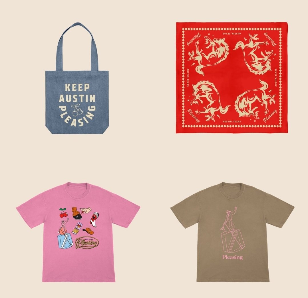 These Pleasing exclusives will be available at the Pop-Up Shop in Austin. #HarryStyles