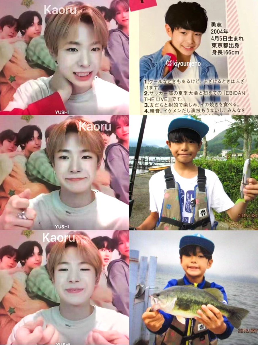 here is yushi reenacting his old photos during his pre-debut 🫠 even the ones when he went fishing that time 🥹