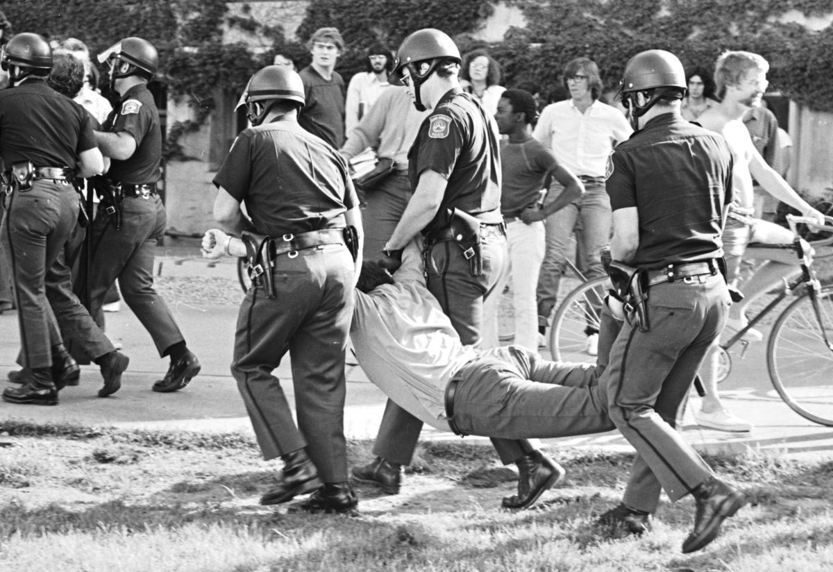 1972 > University of Michigan, anti-Vietnam war protest 2024 > Columbia University, anti-Zionist protest US was and IS always a police state. Nothing has changed, history repeats itself, US empire keeps on funding, fighting new wars, the same elites are in power. They own…