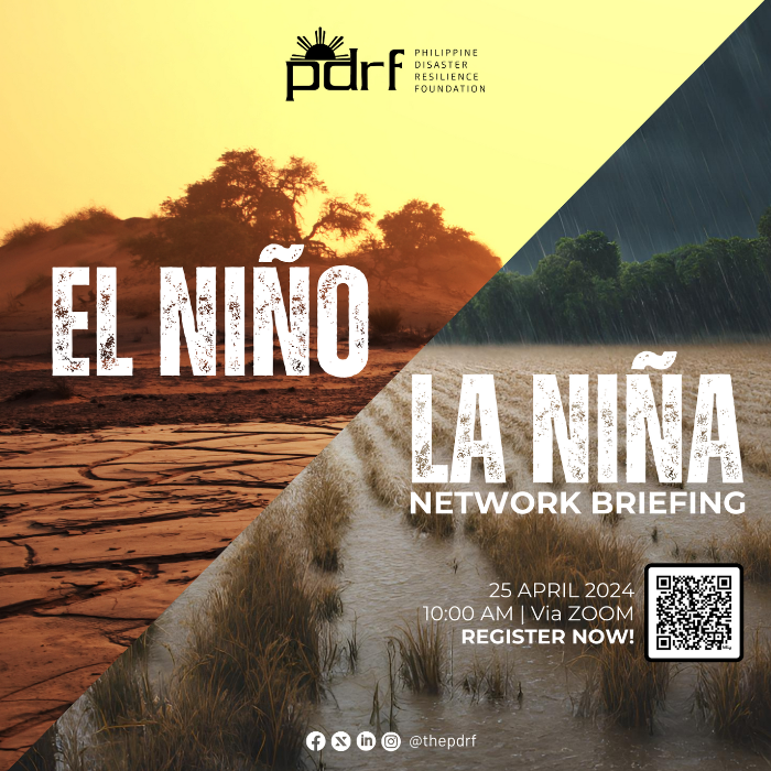 Join us at PDRF Network Briefing on El Niño and La Niña today April 25 at 10 AM via Zoom. Given the challenges posed by El Niño and La Niña, it is essential that we come together to fortify our response, mitigate risks, and prepare for potential impact. us06web.zoom.us/meeting/regist…