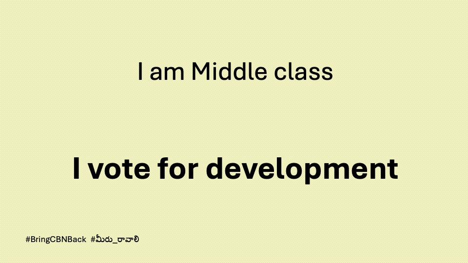 I vote for development

#I_am_MiddleClass 
#TDP