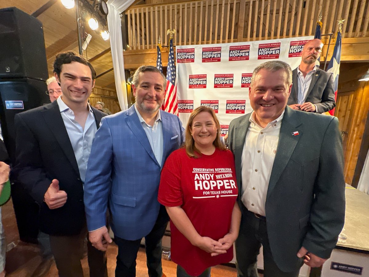 So thankful for @tedcruz and the 600 patriots who are committed to conservative representation for #HD64. Thank you also to @realBrandonGill, @shelleyluthertx, @olcott4texas, and @realmitchlittle for standing with us tonight.