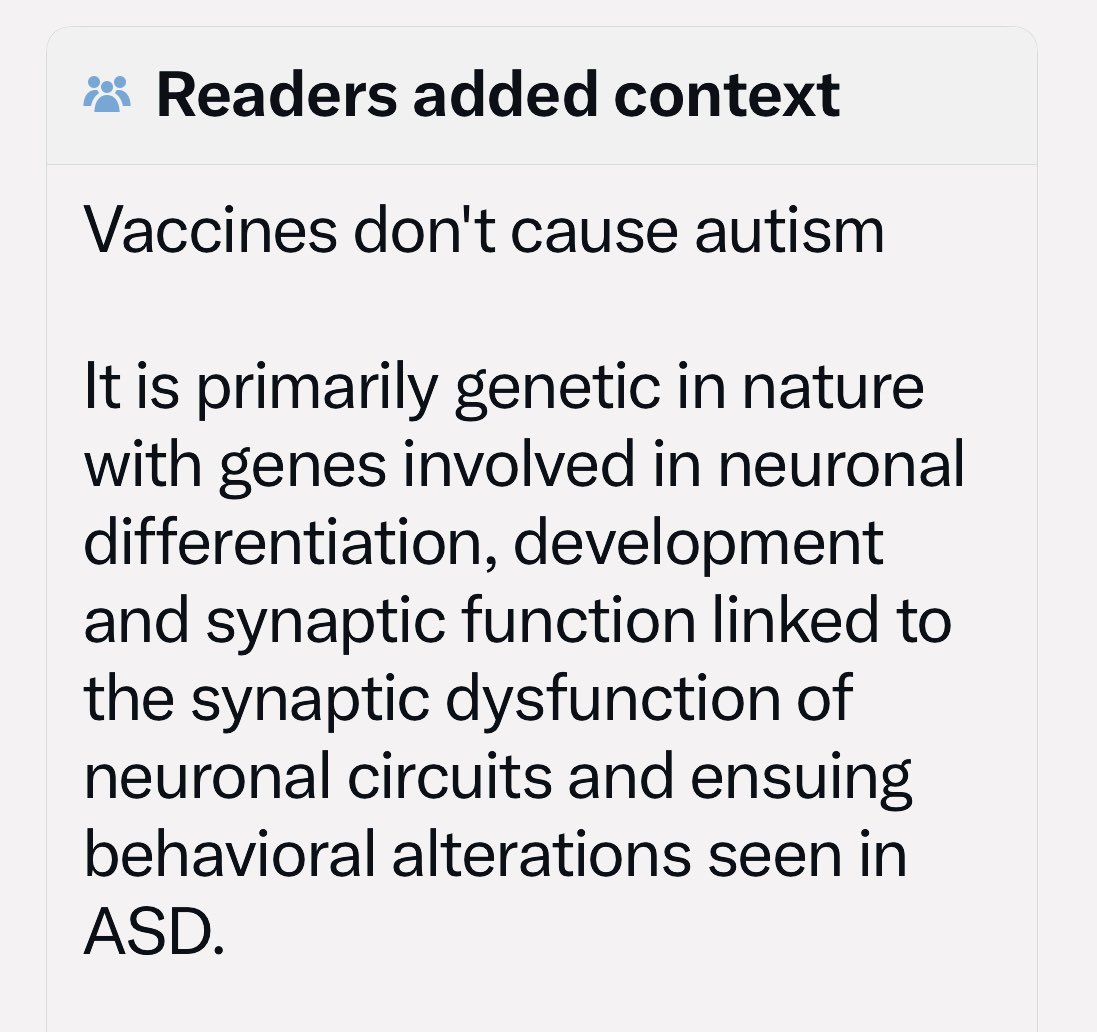 Vaccines Cause Autism. 

It’s primarily environmental poisoning as outlined in Dan Olmstead’s seminal book, The Age of Autism. The history of autism is explored and correlated with toxic exposures, often mercury. Vaccines are poison. 

Book:  a.co/d/8S2zyVB