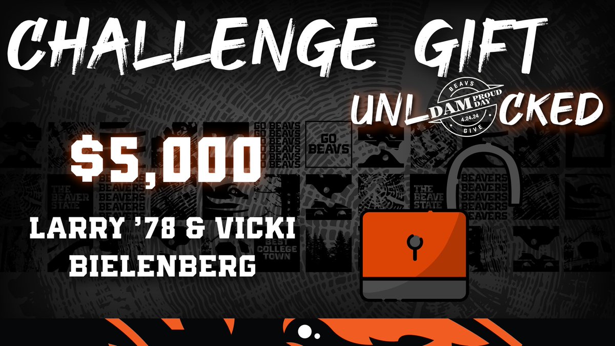 We have unlocked our final challenge gift! $5,000 was unlocked after 150 donations. Keep the momentum going and donate now! bit.ly/dpd_wrestling #DamProudDay #BeavsGive
