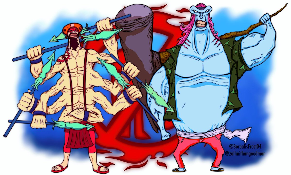 Ikaros Much and Dosun from the fishman island arc #OnePieceArtCollab2 #ONEPIECE