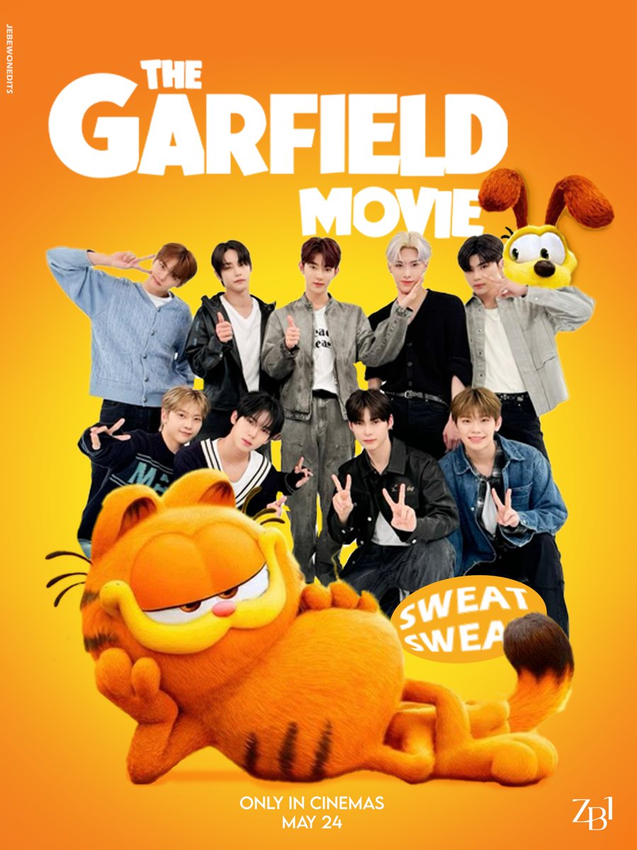 DEAR SWEAT MONDAYS 🐾 가필드 더 무비 🐱 Outdoor adventure with Garfield, and to match, nothing better than a good dose of sweat! 🎶 @ZB1_official play the music! #GarfieldMovie...