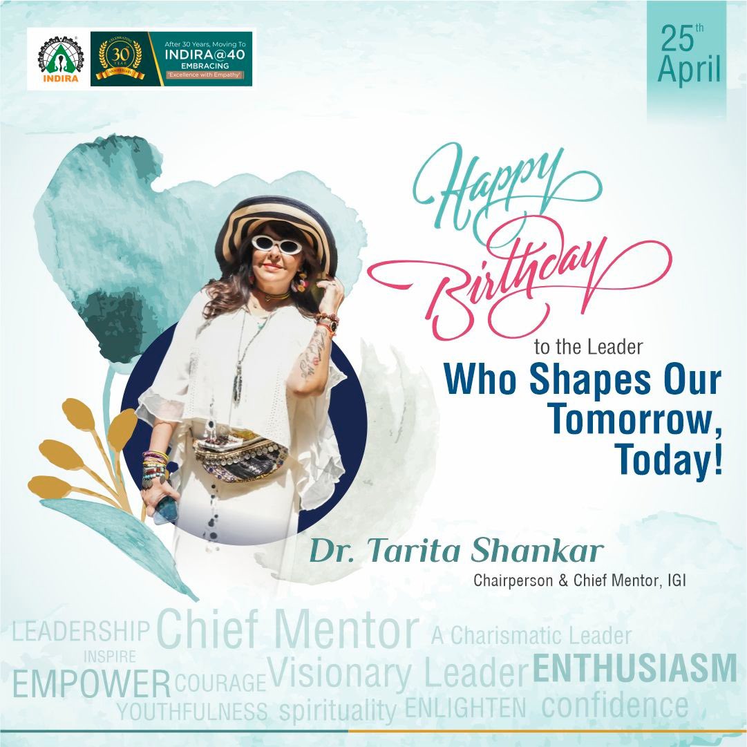 igipune's tweet photo. Wishing a fantastic birthday to Dr. Tarita Shankar Ma’am, the driving force behind IGI! Your leadership paves the way for a brighter tomorrow. Here’s to a year filled with continued success and inspiration! #HappyBirthday #VisionaryLeader #teeaat60 https://t.co/xlpIlHgGRX