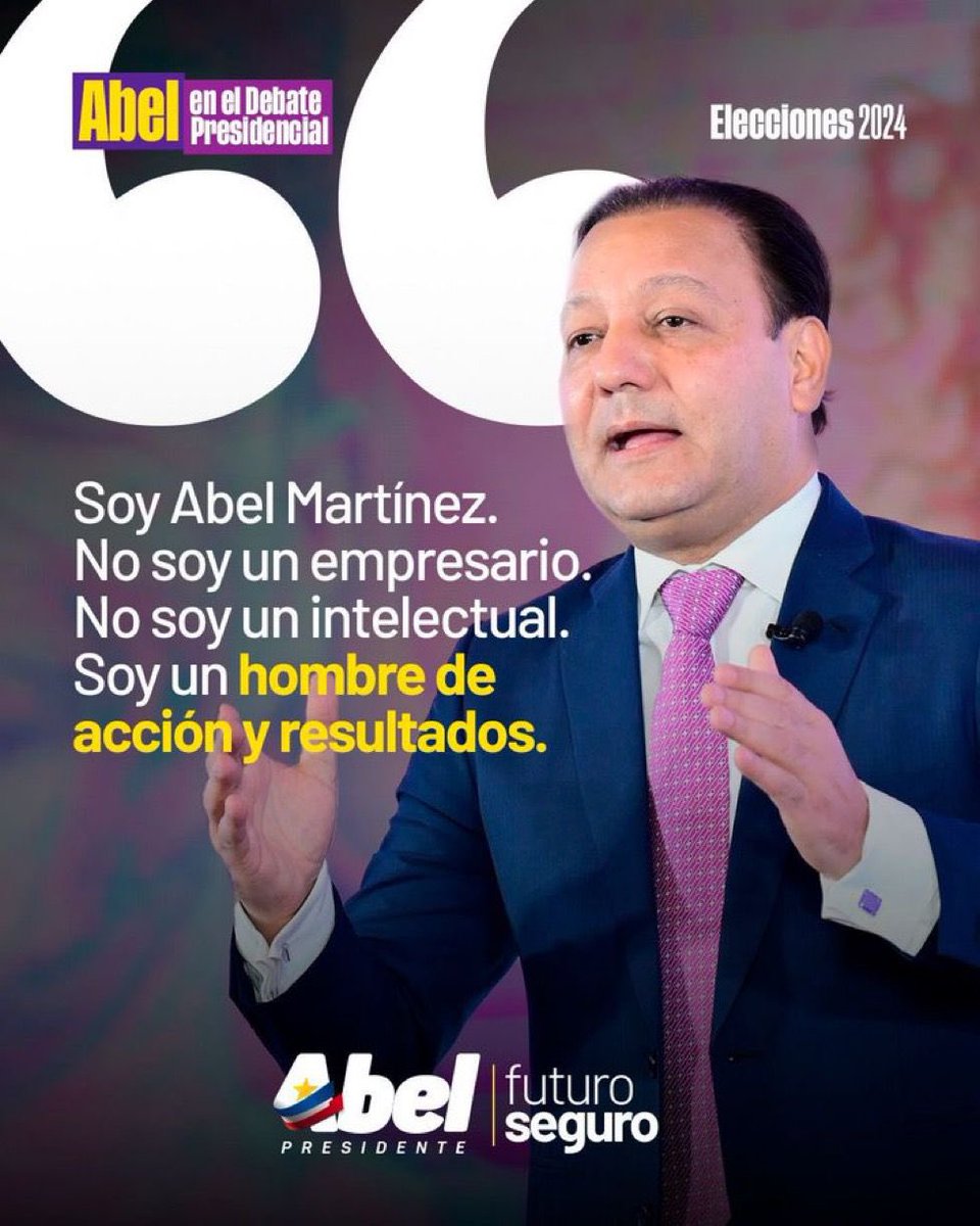 El compañero <a href="/AbelMartinezD/">Abel Martínez Durán</a> vende una imagen de seguridad  y se mantiene haciendo propuesta creíbles #DebateRD