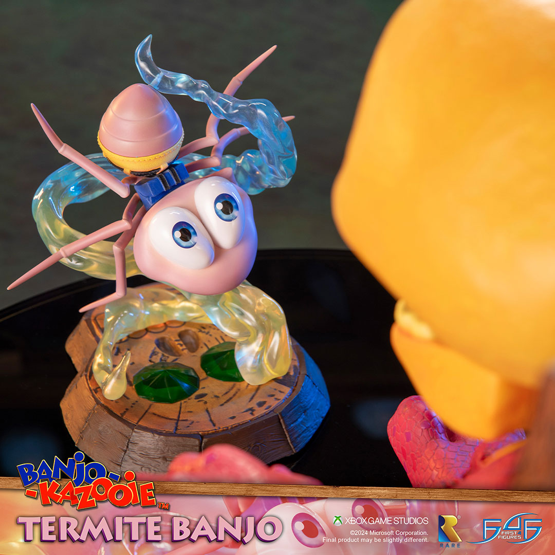 TERMITE BANJO PRE-ORDERS NOW OPEN! Banjo looks up at Mumbo Jumbo right after his transformation into Termite Banjo! EARLY BIRD OFFER: place your orders before 20th May 2024! first4figures.com/banjo-termite.… Giveaway: first4figures.com/blog/banjo-kaz… #BanjoKazooie #TermiteBanjo @RareLtd
