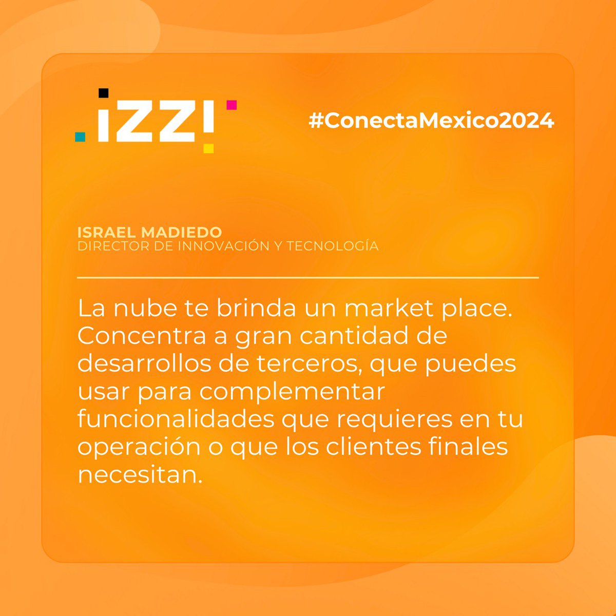 izziprensa's tweet image. Israel Madiedo, Director de Innovación de @izzi_mx, habló sobre las ventajas de la Telco Cloud en el #ConectaMexico2024 @conecta_latam #ConectaMexico
