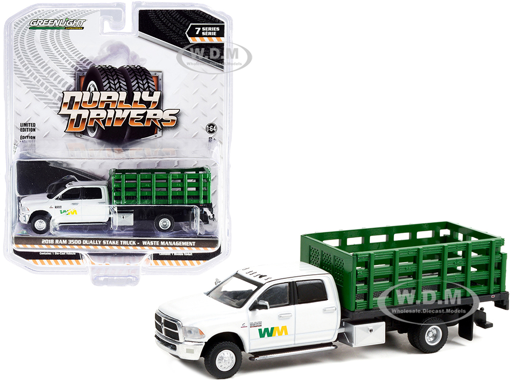 #DiecastModels 2018 RAM 3500 Dually Stake Truck 'Waste Management' White and Green 'Dually Drivers' Series 7 1/64 Diecast Model Car by Greenlight 8.99 USD dpbolvw.net/click-10105884…