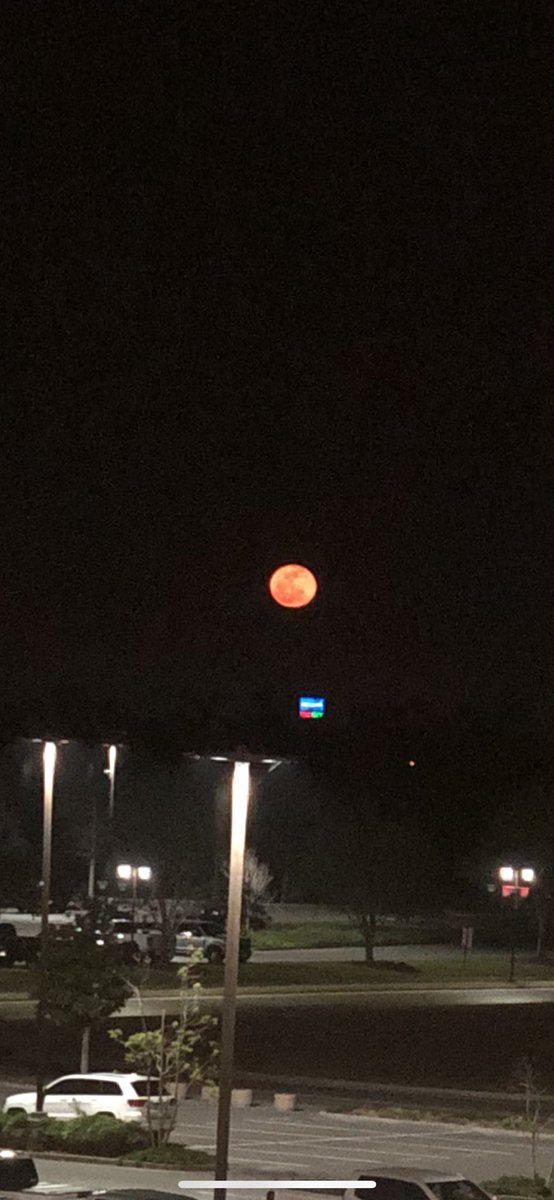 Moon rising, Lake Charles, Louisiana