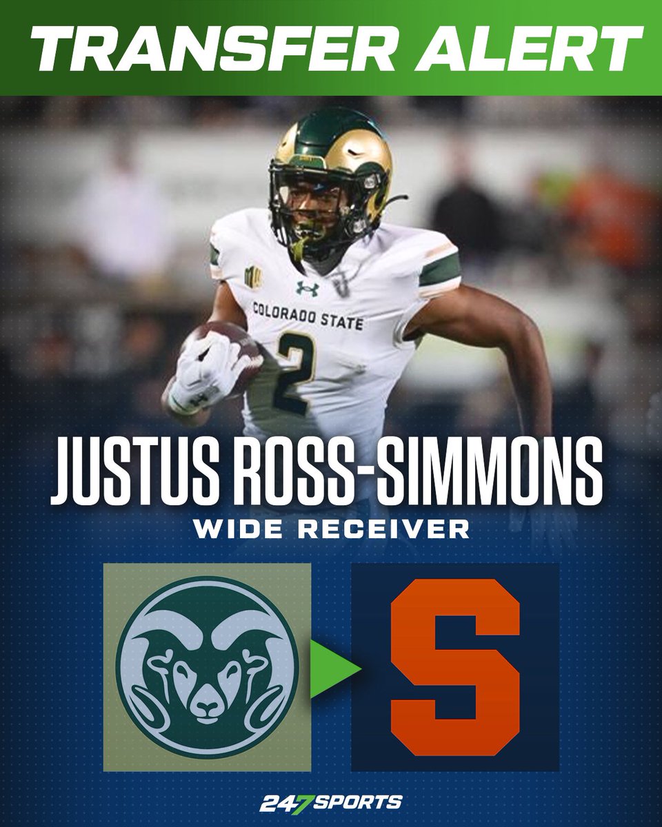 BREAKING: Colorado State WR transfer Justus Ross-Simmons (@ross_justus) has committed to Syracuse football. 247sports.com/college/syracu…
