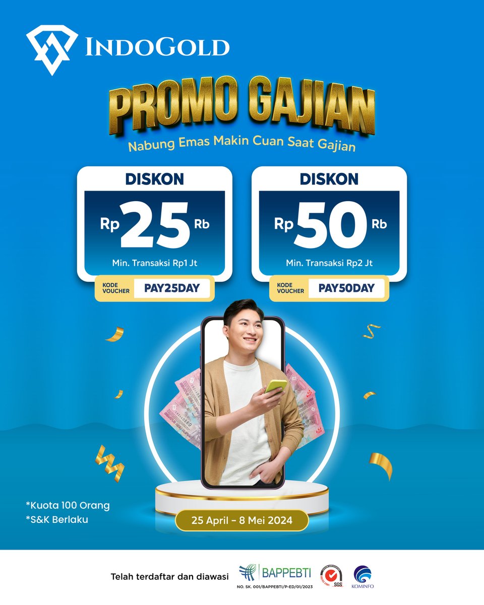IndoGoldID's tweet photo. Promo Gajian double diskon emas buat kamu 😍
Info lengkap cek disini >> https://t.co/HEqJlH9i6l https://t.co/IT3g7SU3Ov