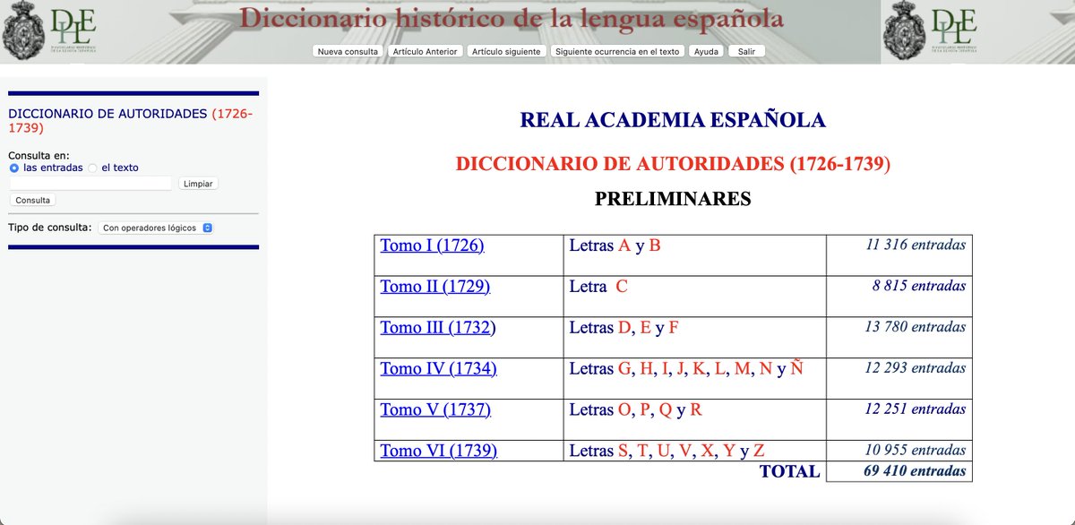 #ArchivoDigital 
Diccionario De Autoridades (1726-1739): Tomos I al VI. 
#Historia 
apps2.rae.es/DA.html