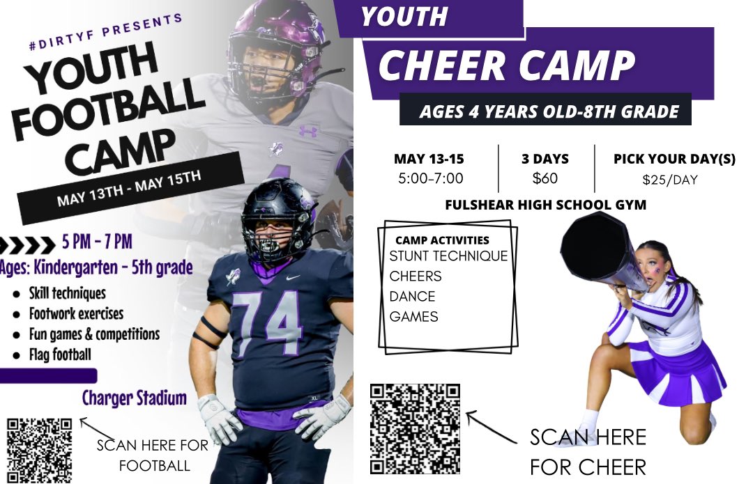 The Spirit of Fulshear High School (@fulshearcheer) on Twitter photo Football and cheer camps! <a href="/coachcodutti/">Coach Codutti</a> <a href="/Coach_Kowalski/">Coach Kowalski</a> <a href="/ChargerSchools/">Charger Nation</a> <a href="/Fulshear_HS/">Fulshear High School</a> Football and cheer camps! <a href="/coachcodutti/">Coach Codutti</a> <a href="/Coach_Kowalski/">Coach Kowalski</a> <a href="/ChargerSchools/">Charger Nation</a> <a href="/Fulshear_HS/">Fulshear High School</a>