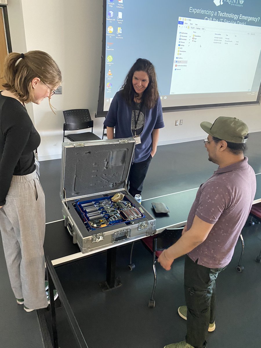 Today was the 2nd annual Molecules, Cells and Systems Symposium, featuring excellent student talks across a range of disciplines. We also had two keynotes: @ian_patters from BrockU and Rene Harrison from UTSC (shown below with her cell culture unit that was sent to space)!