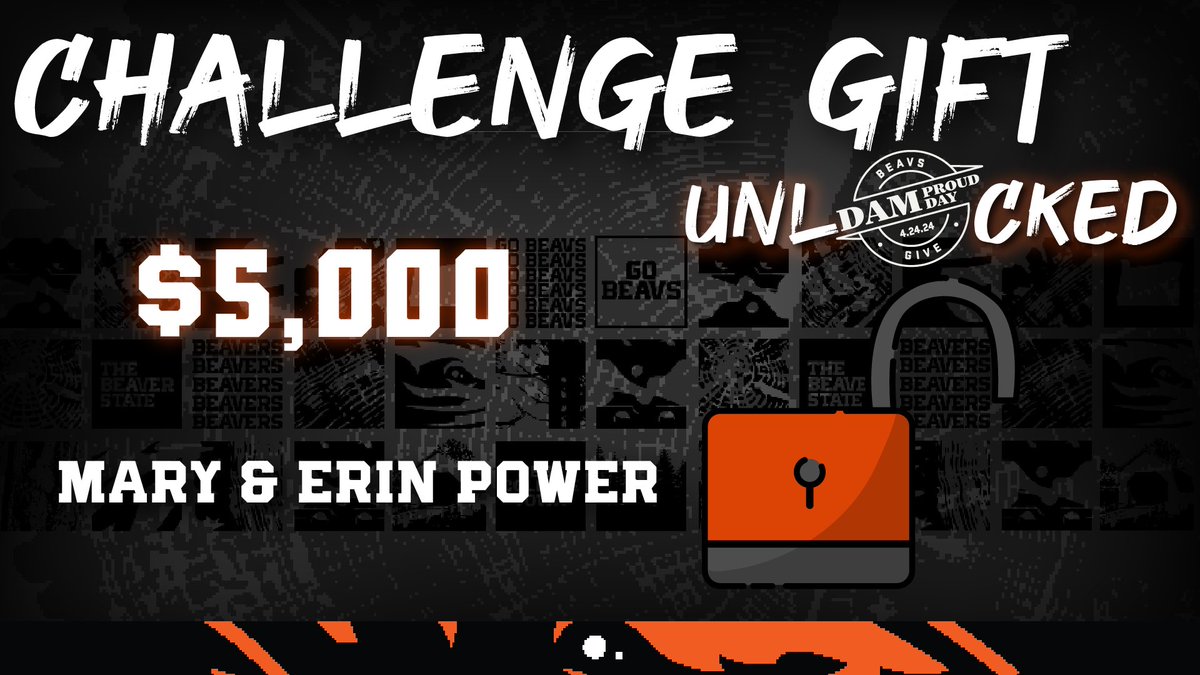 We have unlocked our final challenge gift! $5,000 was unlocked after 75 donations. Keep the momentum going and donate now! bit.ly/dpd_sb #DamProudDay #BeavsGive