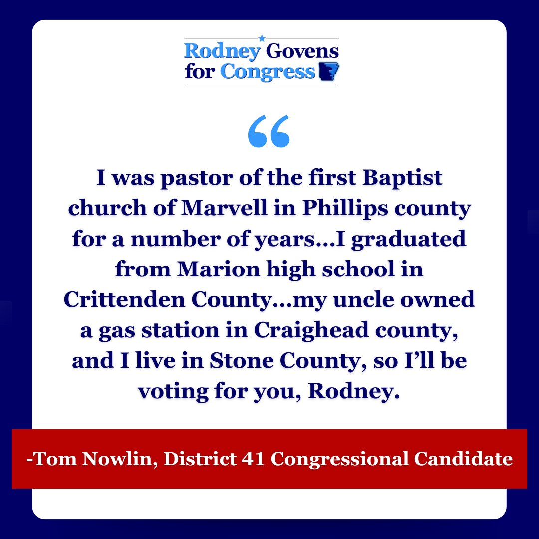 QUOTE OF THE DAY from Tom Nowlin. 

#ridingwithrodney #arpx #elections2024 #rodneyforcongress